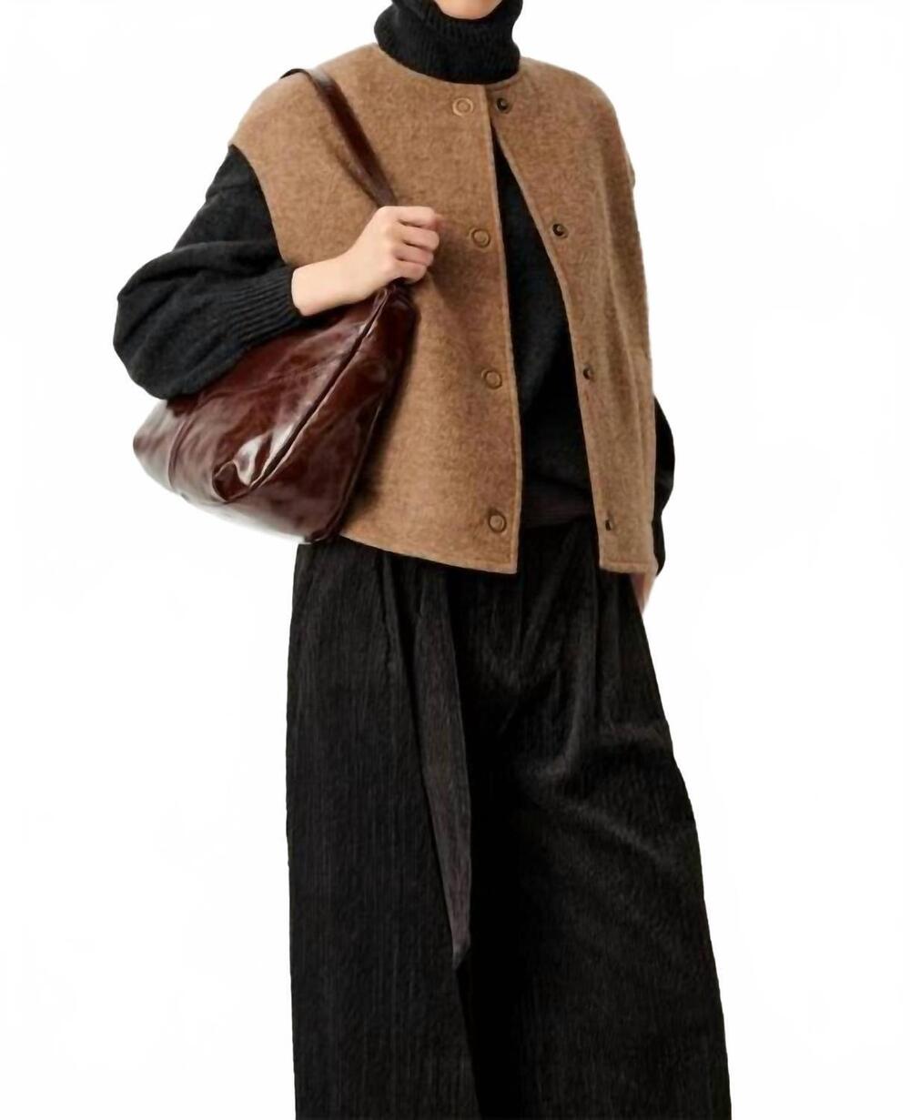 NEW SESSUN hanzo sleeveless jacket in alpaga